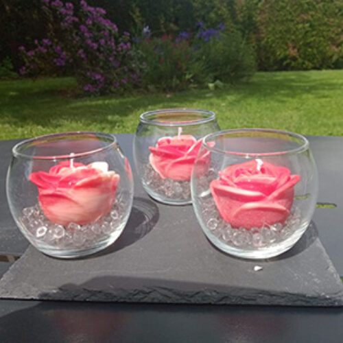 Le bar à bougies - voves - roses soliflores